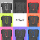 For OnePlus 7T Pro Tire Texture TPU+PC Shockproof Case, with Holder(Orange)