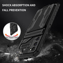 For Samsung Galaxy S20 FE Armor Card PC + TPU Shockproof Case with Card Slot & Invisible Holder(Black)