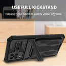 For Samsung Galaxy A12 5G Armor Card PC + TPU Shockproof Case with Card Slot & Invisible Holder(Black)