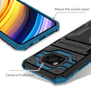 For Xiaomi Poco X3 Armor Card PC + TPU Shockproof Case with Card Slot & Invisible Holder(Blue)