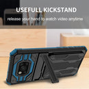 For Xiaomi Poco X3 Armor Card PC + TPU Shockproof Case with Card Slot & Invisible Holder(Blue)