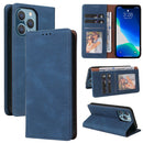 Simple Suction Closure Horizontal Flip Leather Case with Holder & Card Slot & Wallet For iPhone 13 Pro Max(Blue)