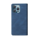 Simple Suction Closure Horizontal Flip Leather Case with Holder & Card Slot & Wallet For iPhone 13 Pro Max(Blue)