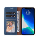 Simple Suction Closure Horizontal Flip Leather Case with Holder & Card Slot & Wallet For iPhone 13 Pro Max(Blue)
