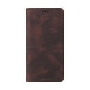 Simple Suction Closure Horizontal Flip Leather Case with Holder & Card Slot & Wallet For iPhone 13 Pro Max(Brown)