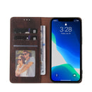 Simple Suction Closure Horizontal Flip Leather Case with Holder & Card Slot & Wallet For iPhone 13 Pro Max(Brown)
