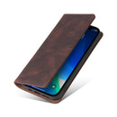 Simple Suction Closure Horizontal Flip Leather Case with Holder & Card Slot & Wallet For iPhone 13 Pro Max(Brown)