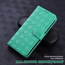Embossed Big Small Concentric Squares Pattern Horizontal Flip Leather Case with Card Slot & Holder & Wallet For iPhone SE 2022 / SE 2020 / 8 / 7 / 6s / 6(Green)