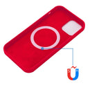For iPhone 13 Pro Max Shockproof Silicone Magnetic Magsafe Case (Red)