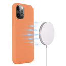 For iPhone 13 Pro Max Shockproof Silicone Magnetic Magsafe Case (Orange)
