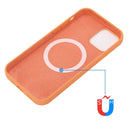 For iPhone 13 Pro Max Shockproof Silicone Magnetic Magsafe Case (Orange)