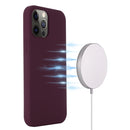 For iPhone 13 Pro Max Shockproof Silicone Magnetic Magsafe Case (Plum Color)