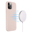 For iPhone 13 Pro Max Shockproof Silicone Magnetic Magsafe Case (Sand Pink)