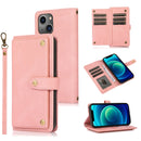 PU + TPU Horizontal Flip Leather Case with Holder & Card Slot & Wallet & Lanyard For iPhone 13(Pink)