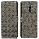 For Sony Xperia 1 Embossed Big Small Concentric Squares Pattern Horizontal Flip Leather Case with Card Slot & Holder & Wallet(Grey)