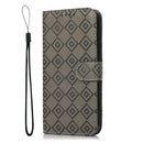 For Sony Xperia 1 Embossed Big Small Concentric Squares Pattern Horizontal Flip Leather Case with Card Slot & Holder & Wallet(Grey)