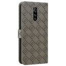 For Sony Xperia 1 Embossed Big Small Concentric Squares Pattern Horizontal Flip Leather Case with Card Slot & Holder & Wallet(Grey)