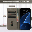 For Sony Xperia 1 Embossed Big Small Concentric Squares Pattern Horizontal Flip Leather Case with Card Slot & Holder & Wallet(Grey)