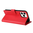 Multifunctional Horizontal Flip Leather Case, with Three Card Slot & Holder & Photo Frame & Lanyard For iPhone 13 mini(Red)