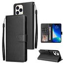 Multifunctional Horizontal Flip Leather Case, with Three Card Slot & Holder & Photo Frame & Lanyard For iPhone 13(Black)