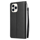 Multifunctional Horizontal Flip Leather Case, with Three Card Slot & Holder & Photo Frame & Lanyard For iPhone 13(Black)