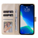 Multifunctional Horizontal Flip Leather Case, with Three Card Slot & Holder & Photo Frame & Lanyard For iPhone 13(Tyrant Gold)