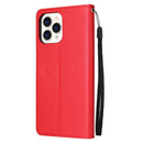 Multifunctional Horizontal Flip Leather Case, with Three Card Slot & Holder & Photo Frame & Lanyard For iPhone 13(Red)