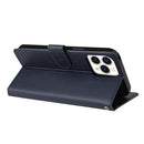 Multifunctional Horizontal Flip Leather Case, with Three Card Slot & Holder & Photo Frame & Lanyard For iPhone 13 Pro(Navy)