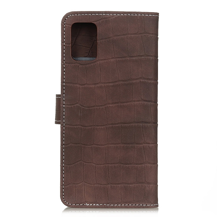 For Galaxy A51 Crocodile Texture Horizontal Flip Leather Case with Holder & Card Slots & Wallet(Brown)