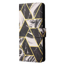 For Samsung Galaxy A22 5G Marble Bronzing Stitching Horizontal Flip PU Leather Case with Holder & Card Slots & Wallet & Photo Frame(Black)