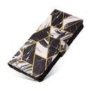 For Samsung Galaxy A22 5G Marble Bronzing Stitching Horizontal Flip PU Leather Case with Holder & Card Slots & Wallet & Photo Frame(Black)