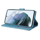 For Samsung Galaxy S21 FE 5G Marble Bronzing Stitching Horizontal Flip PU Leather Case with Holder & Card Slots & Wallet & Photo Frame(Blue)