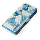 For Samsung Galaxy S21 FE 5G Marble Bronzing Stitching Horizontal Flip PU Leather Case with Holder & Card Slots & Wallet & Photo Frame(Blue)