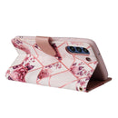 For Samsung Galaxy S21 FE 5G Marble Bronzing Stitching Horizontal Flip PU Leather Case with Holder & Card Slots & Wallet & Photo Frame(Rose Gold)