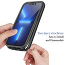 Starry Sky Solid Color Series Shockproof PC + TPU Case with PET Film For iPhone 13 Pro(Black)