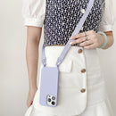 Elastic Silicone Protective Case with Wide Neck Lanyard For iPhone 13 mini(Sky Blue)