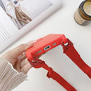 Elastic Silicone Protective Case with Wide Neck Lanyard For iPhone 11(Red)