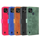 For OPPO Realme C21Y Solid Color Skin Feel Magnetic Buckle Horizontal Flip Calf Texture PU Leather Case with Holder & Card Slots & Wallet(Black)