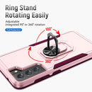 For Samsung Galay S21 FE Pioneer Armor Heavy Duty PC + TPU Shockproof Case with Holder(Pink)
