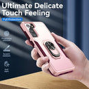 For Samsung Galay S21 FE Pioneer Armor Heavy Duty PC + TPU Shockproof Case with Holder(Pink)