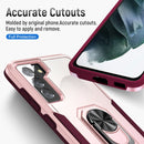 For Samsung Galay S21 FE Pioneer Armor Heavy Duty PC + TPU Shockproof Case with Holder(Pink)