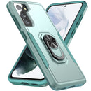 For Samsung Galay S21 FE Pioneer Armor Heavy Duty PC + TPU Shockproof Case with Holder(Green)