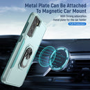 For Samsung Galay S21 FE Pioneer Armor Heavy Duty PC + TPU Shockproof Case with Holder(Green)