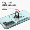 For Samsung Galay S21 FE Pioneer Armor Heavy Duty PC + TPU Shockproof Case with Holder(Green)