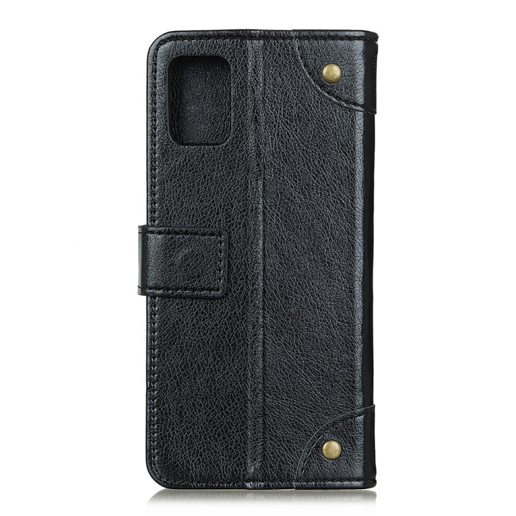 For Galaxy A51 Copper Buckle Nappa Texture Horizontal Flip Leather Case with Holder & Card Slots & Wallet(Black)