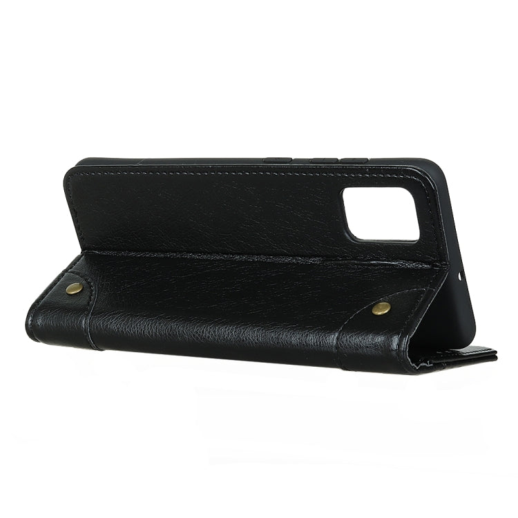 For Galaxy A51 Copper Buckle Nappa Texture Horizontal Flip Leather Case with Holder & Card Slots & Wallet(Black)