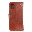 For Galaxy A51 Copper Buckle Nappa Texture Horizontal Flip Leather Case with Holder & Card Slots & Wallet(Brown)