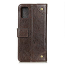 For Galaxy A51 Copper Buckle Nappa Texture Horizontal Flip Leather Case with Holder & Card Slots & Wallet(Coffee)