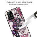 For Xiaomi Redmi 10 Tempered Glass + TPU Border Protective Case(Flowers and Butterflies)