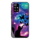 For Xiaomi Redmi 10 Tempered Glass + TPU Border Protective Case(Cat and Butterfly)